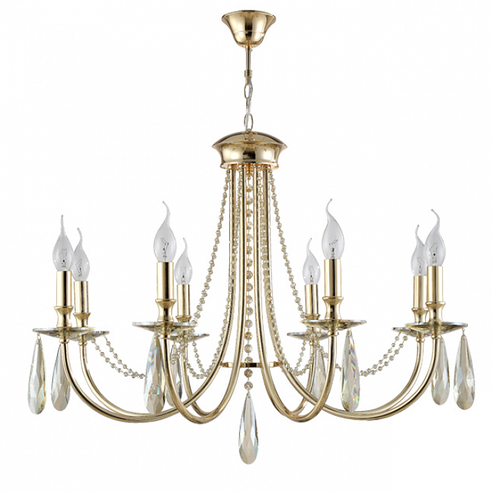 Люстра Crystal Lux VICTORIA SP8 GOLD/AMBER