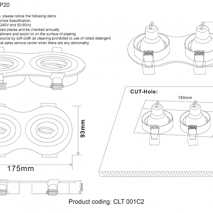 Светильник Crystal Lux CLT 001C2 BL
