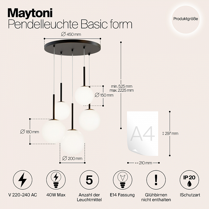 Светильник каскадный Maytoni MOD321PL-05B